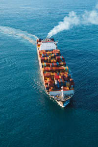 Aerial Image of MSC SHIP LEAVING FREMANTLE PORT