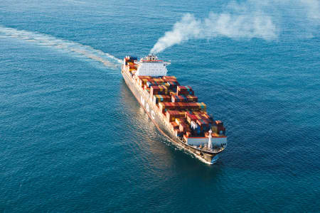 Aerial Image of MSC SHIP LEAVING FREMANTLE PORT