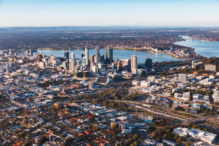 Aerial Image of WEST PERTH TOWARDS PERTH CBD