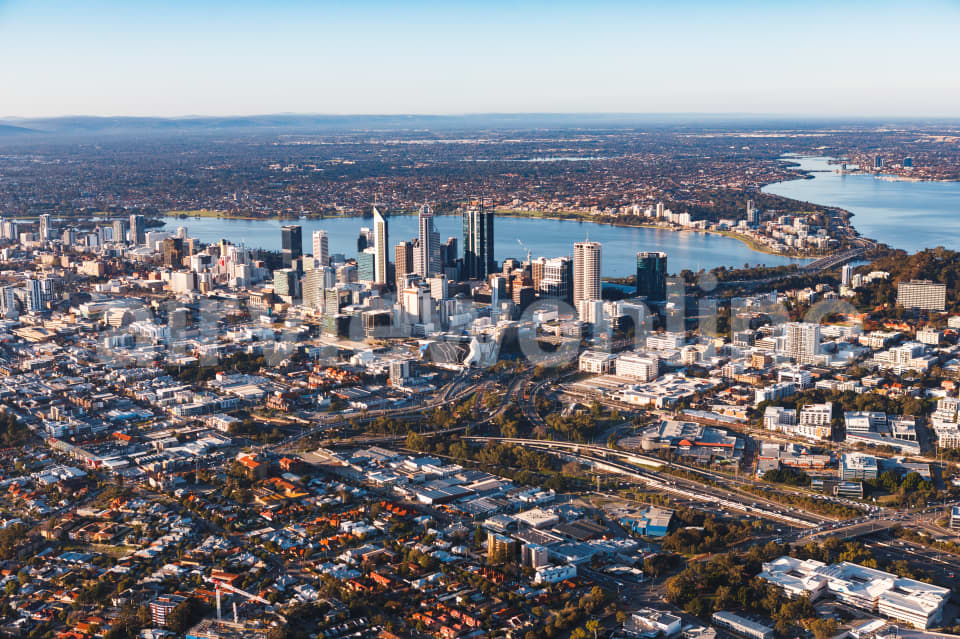 Aerial Image of West Perth towards Perth CBD