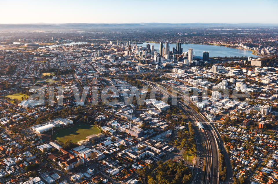 Aerial Image of Leederville towards Perth CBD