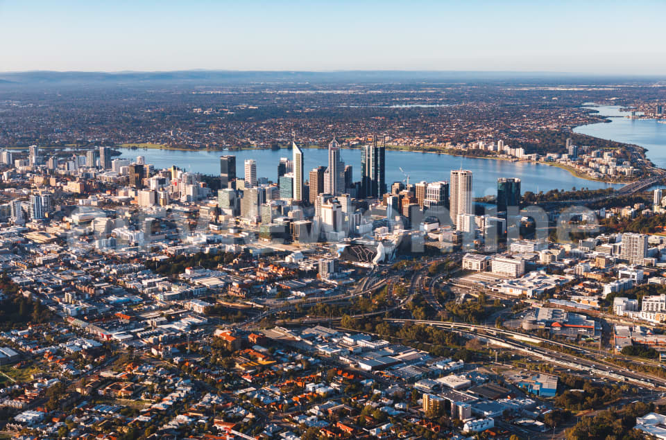 Aerial Image of West Perth towards Perth CBD