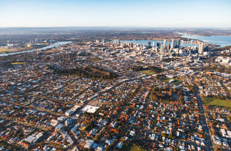 Aerial Image of NORTH PERTH FACING PERTH CBD