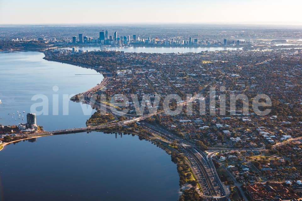 Aerial Image of Como facing Perth CBD