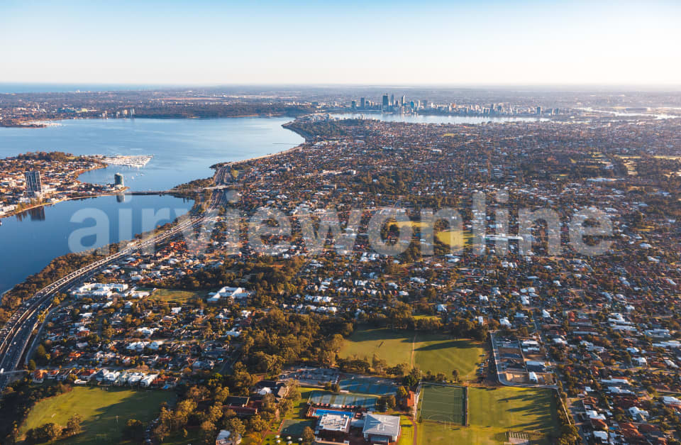 Aerial Image of Salter Point facing Perth CBD