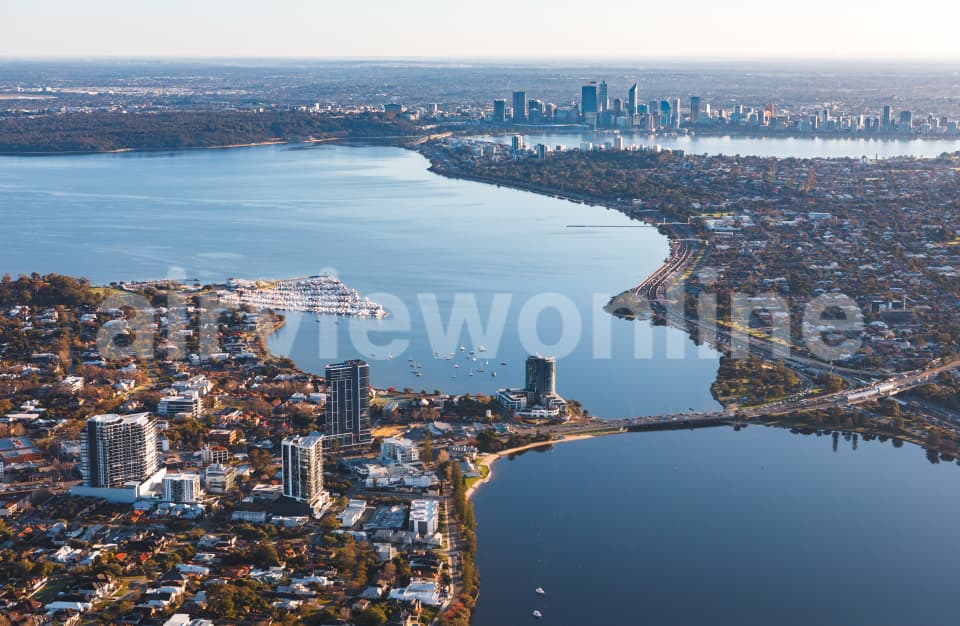 Aerial Image of Como facing Perth CBD