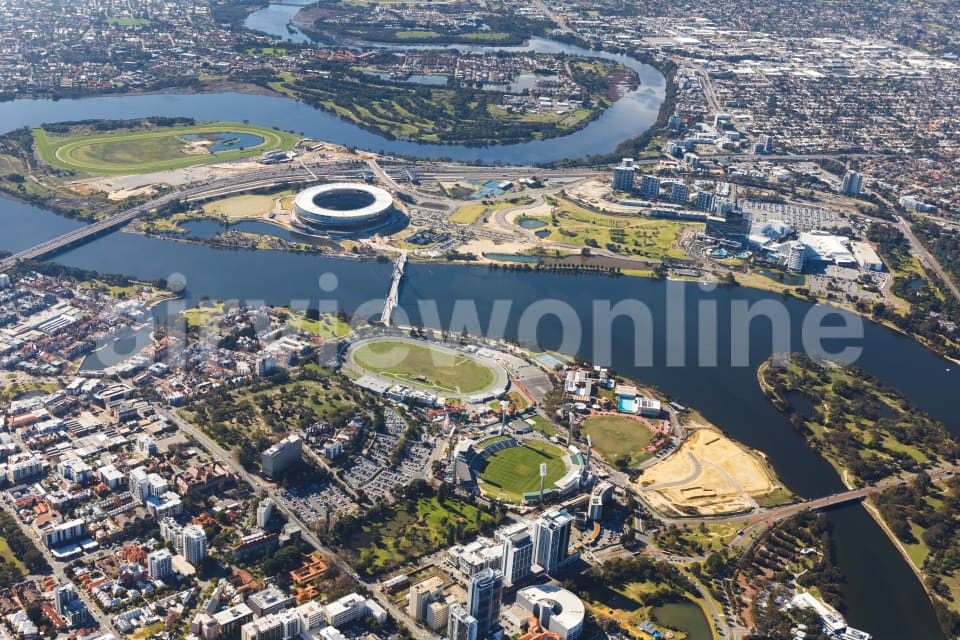 Aerial Image of East Perth looking to Perth Stadium