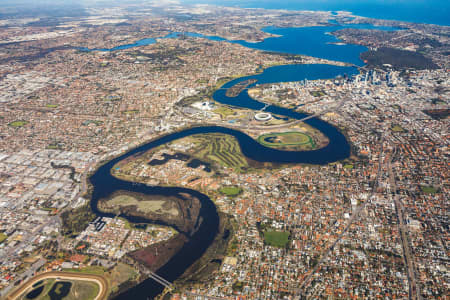 Aerial Image of MAYLANDS FACING PERTH CBD