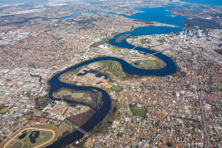 Aerial Image of MAYLANDS FACING PERTH CBD