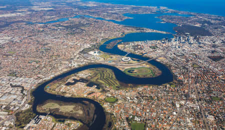 Aerial Image of MAYLANDS FACING PERTH CBD