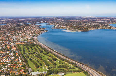 Aerial Image of ROYAL PERTH GOLF CLUB FACING CANNING BRIDGE