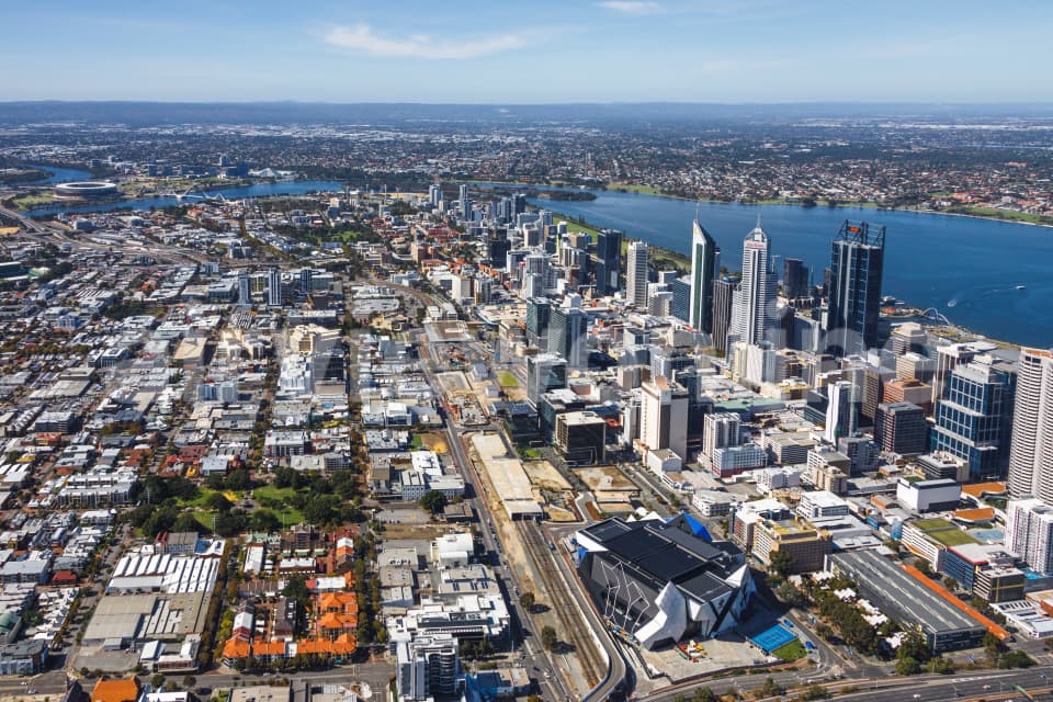 Aerial Image of Perth CBD and Northbridge