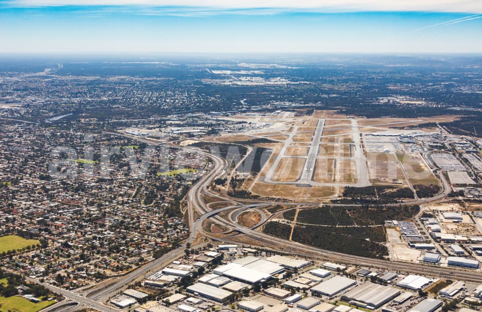 Aerial Image of Kewdale towards Perth Airport