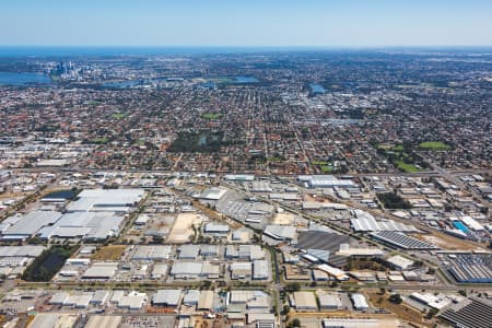 Aerial Image of WELSHPOOL TOWARDS PERTH CBD