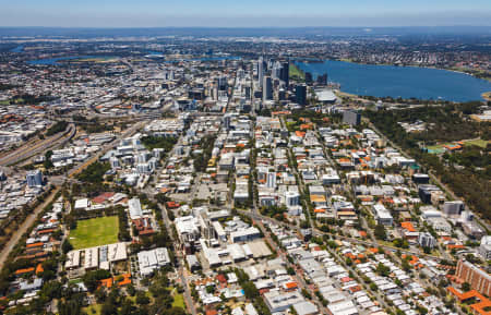 Aerial Image of WEST PERTH FACING PERTH CBD