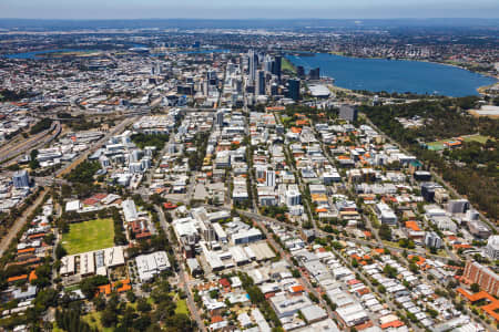 Aerial Image of WEST PERTH FACING PERTH CBD