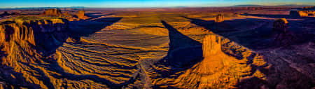 Aerial Image of MONUMENT VALLEY, UTAH AERIAL PANORAMIC