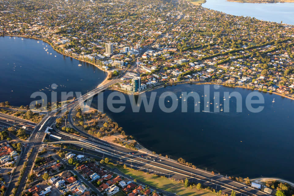 Aerial Image of Canning Bridge Sunrise