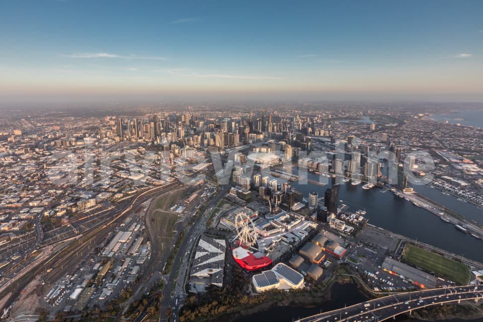 Aerial Image of West Melbourne At Sunset