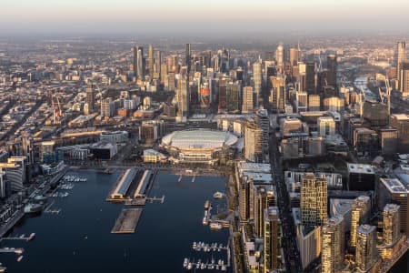 Aerial Image of THE DOCKLANDS AT SUNSET