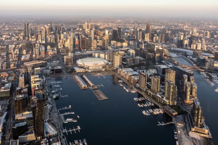 Aerial Image of THE DOCKLANDS AT SUNSET