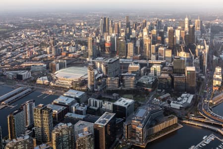 Aerial Image of THE DOCKLANDS AT SUNSET