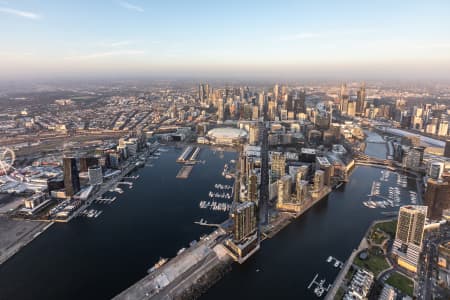 Aerial Image of THE DOCKLANDS AT SUNSET