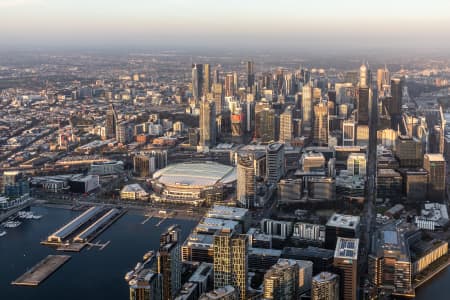 Aerial Image of THE DOCKLANDS AT SUNSET