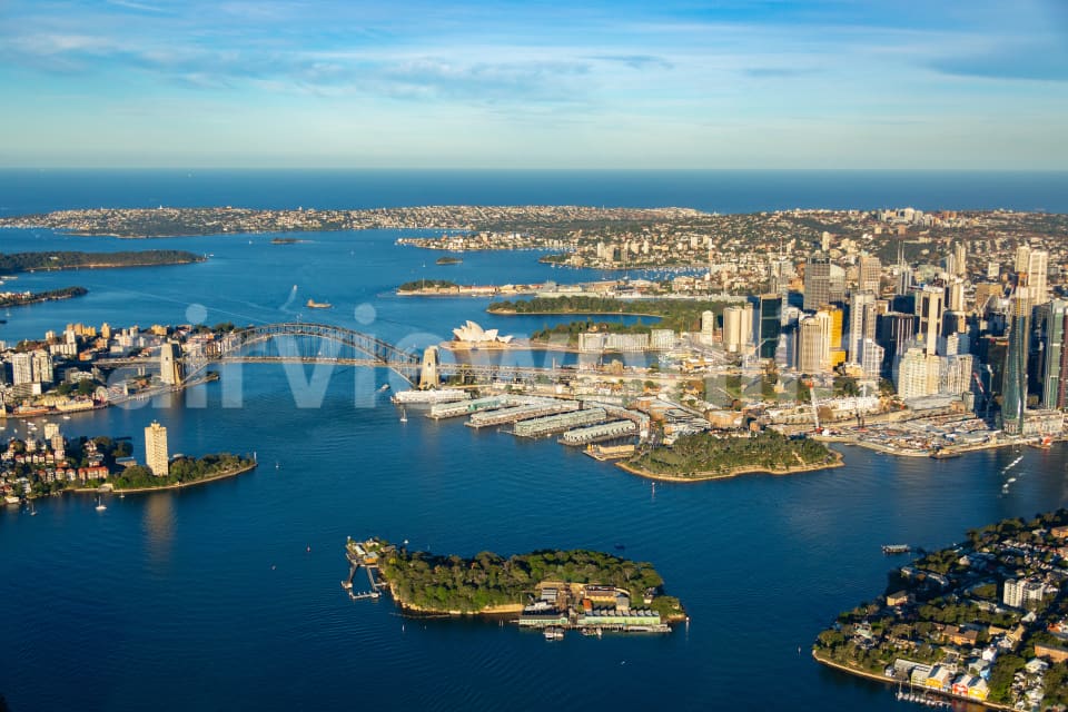 Aerial Image of Sydney Harbour Bridge Late Afternoon