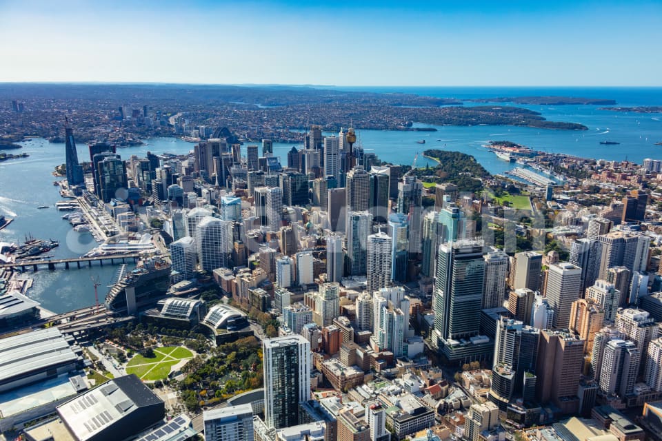 Aerial Image of Darling Quarter and Sydney CBD