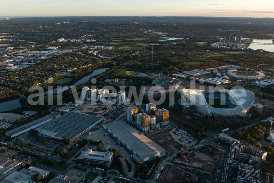 Aerial Image of Early Morning at Sydney Olympic Park