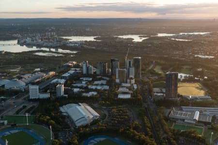Aerial Image of EARLY MORNING AT SYDNEY OLYMPIC PARK