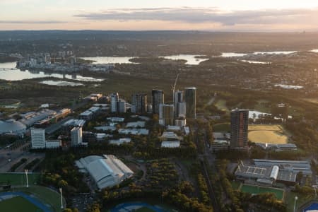 Aerial Image of EARLY MORNING AT SYDNEY OLYMPIC PARK