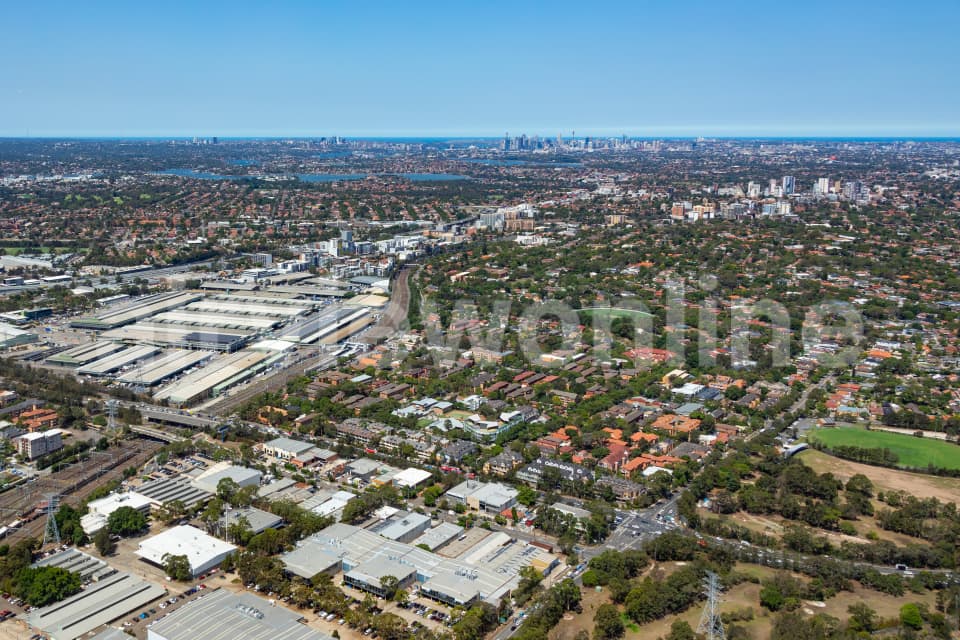 Aerial Image of Sydney Markets and Homebush West to the CBD
