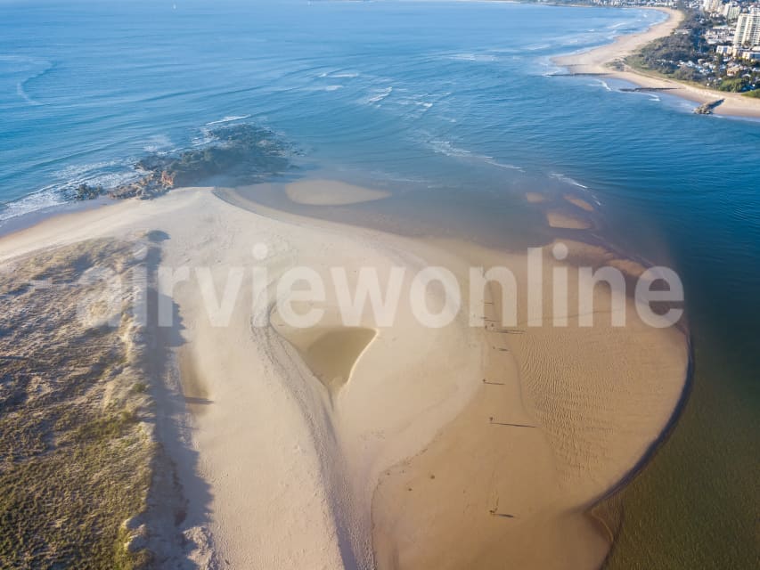 Aerial Image of Pincushion Island and the mouth of the Maroochy River