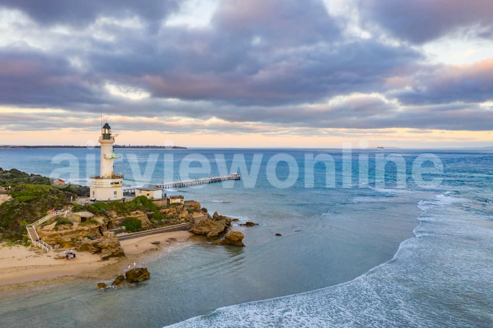 Aerial Image of Point Lonsdale Lighthouse and Port Phillip Bay