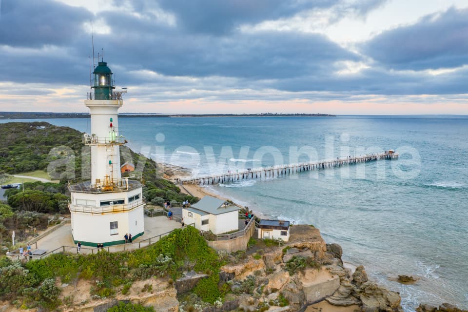 Aerial Image of Point Lonsdale Lighthouse and Port Phillip Bay