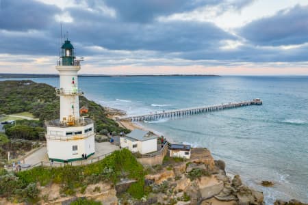 Aerial Image of POINT LONSDALE LIGHTHOUSE AND PORT PHILLIP BAY