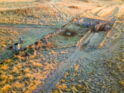 Aerial Image of CATTLE YARDS AND TRACKS AT MOUNT FRANKLIN