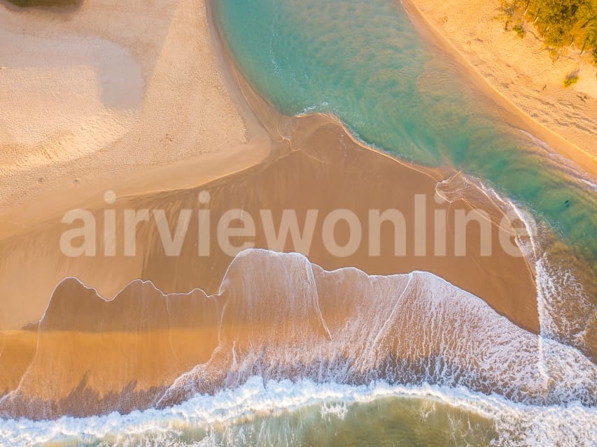 Aerial Image of Sand bar at mouth of Currimundi Lake