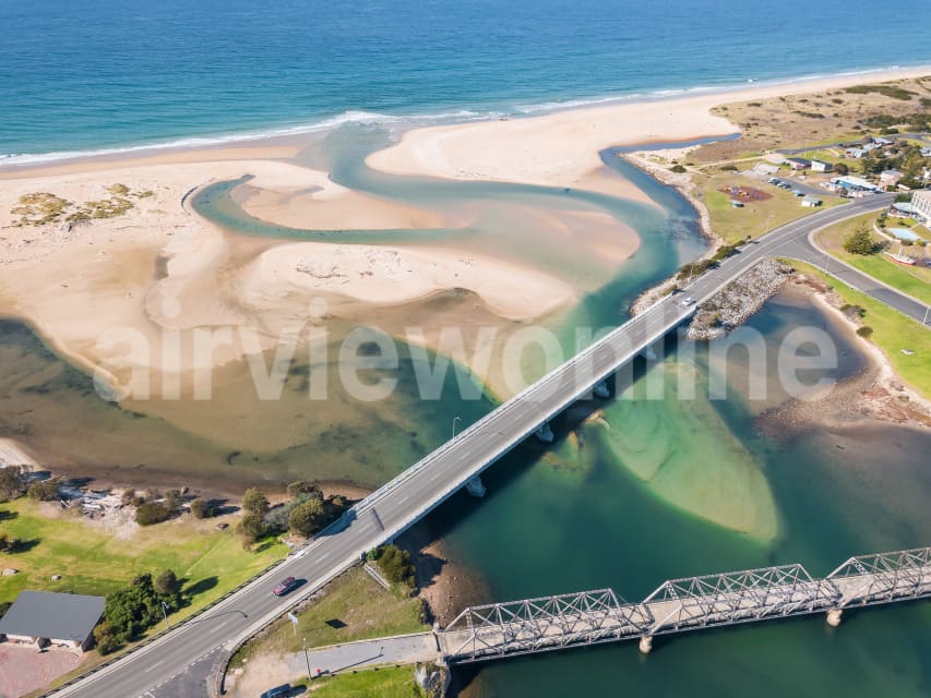 Aerial Image of Scamander River and Bridges