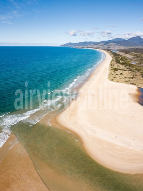 Aerial Image of Scamander River and Tasmania\'s east Coast beaches