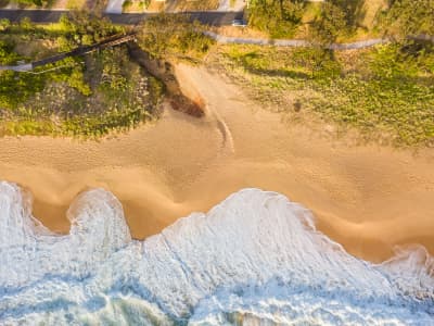 Aerial Image of SHELLY BEACH, CALOUNDRA COASTLINE