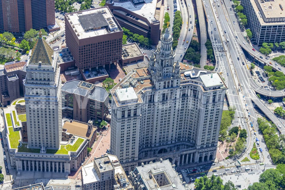 Aerial Image of Brooklyn Bridge City Hall Station