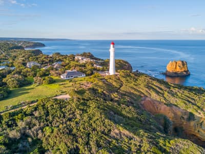Aerial Image of SPLIT POINT LIGHTHOUSE AT AIREYS INLET.