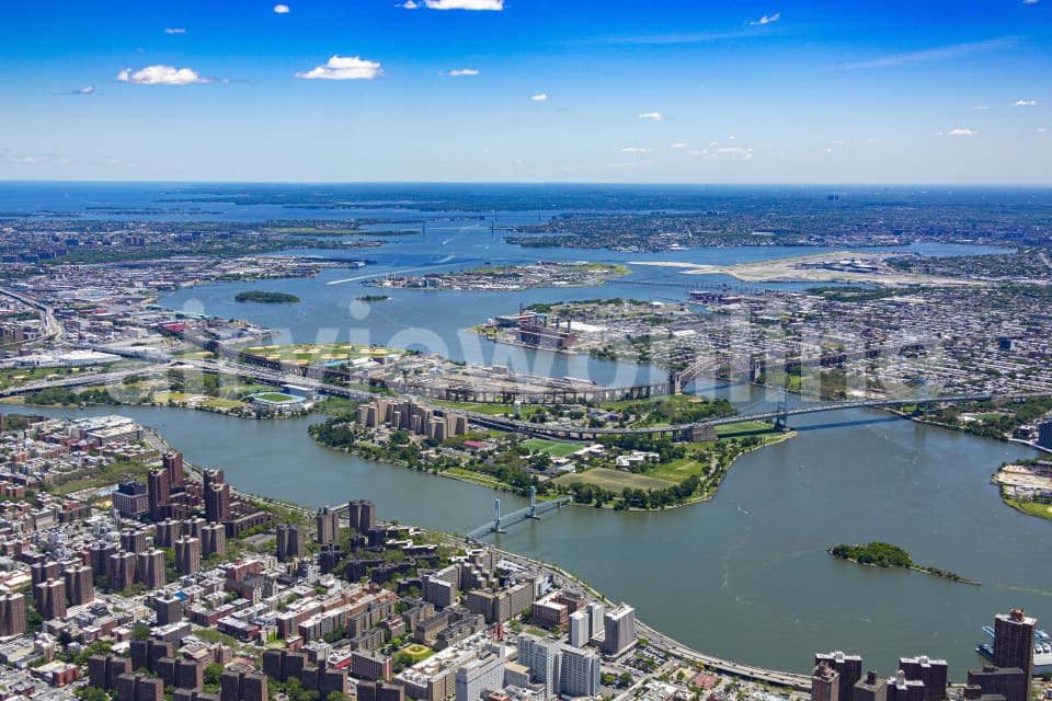 Aerial Image of Randalls Island and Upper East Side
