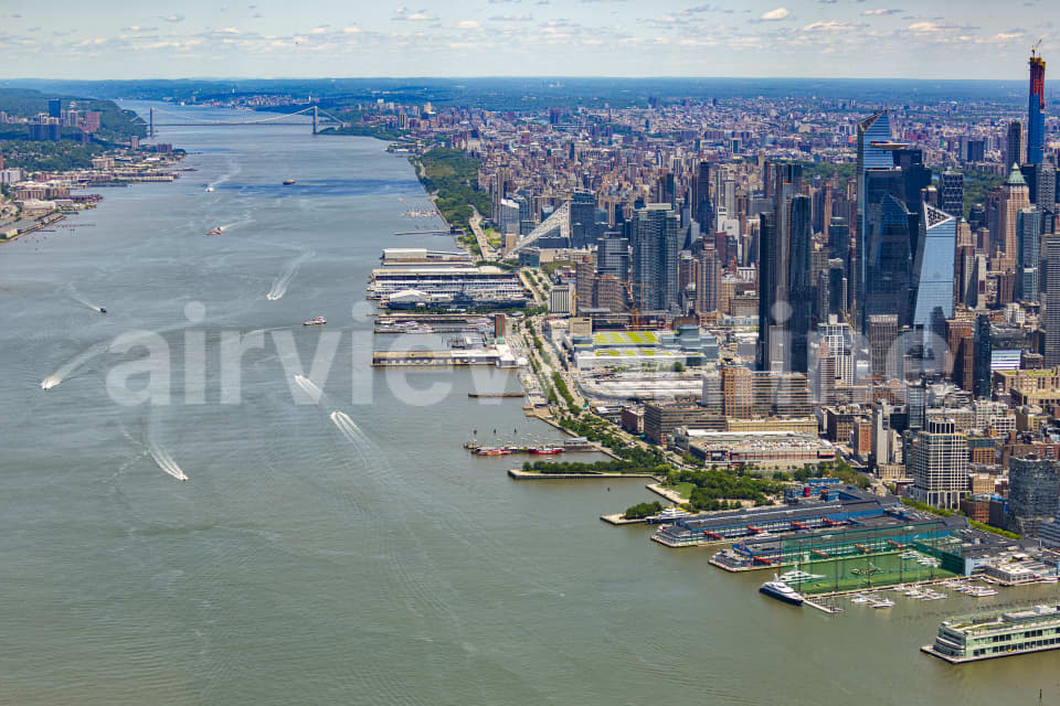Aerial Image of Chelsea Piers Sports and Entertainment Complex Hudson River New