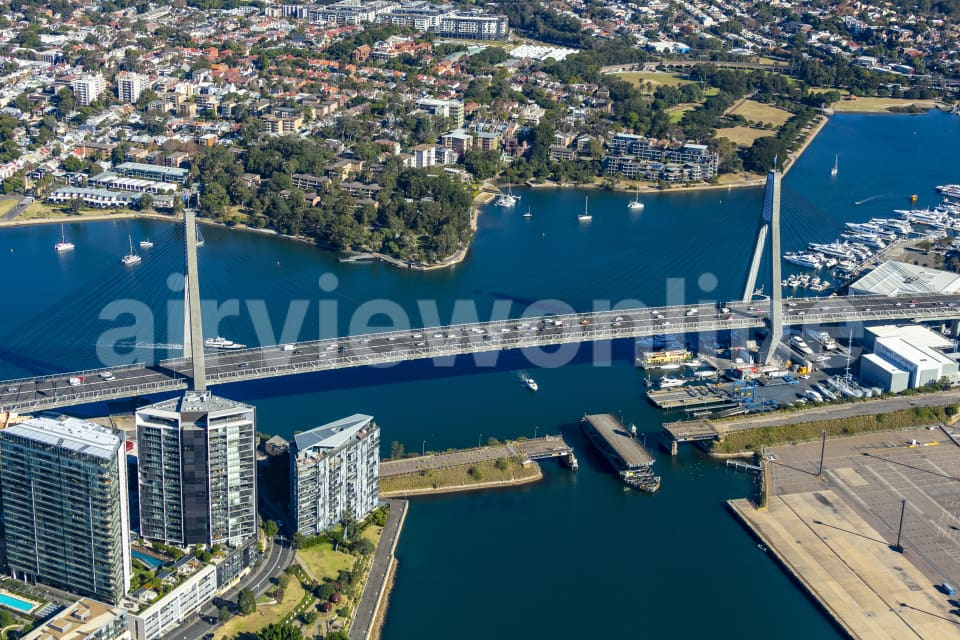 Aerial Image of Anzac Bridge Pyrmont