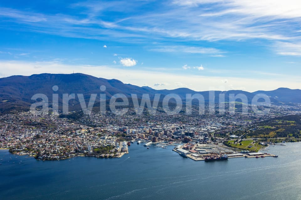 Aerial Image of Hobart CBD Tasmania
