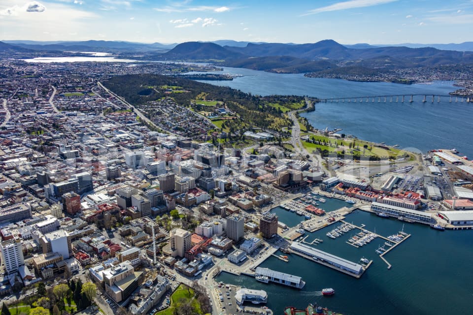Aerial Image of Hobart CBD Tasmania